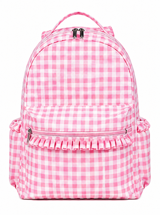 Pink Gingham Backpack