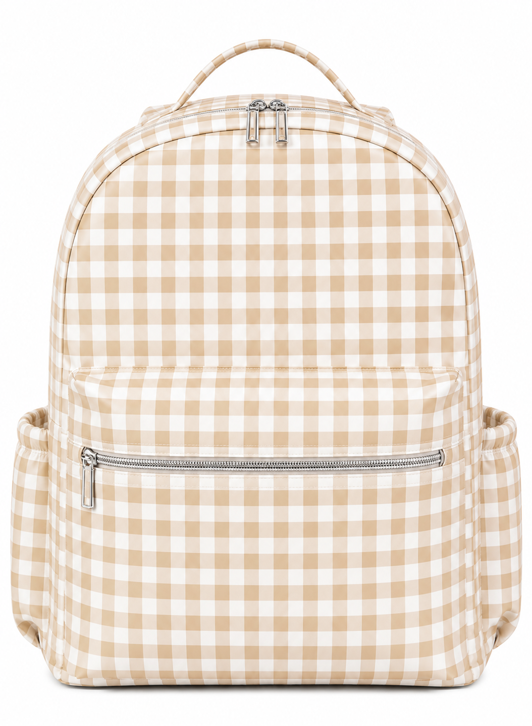 Beige Gingham Backpack