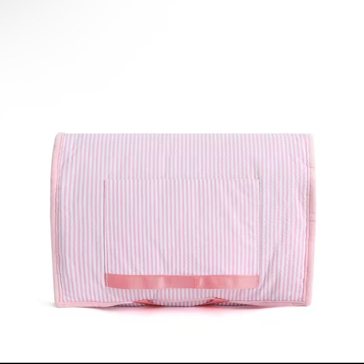 Pink Striped Toddler Nap Mat with Pillow and Blanket