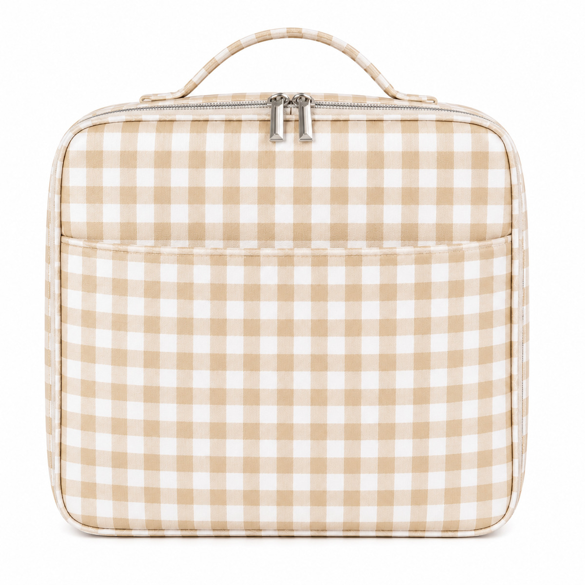 Beige Gingham Lunch Bag