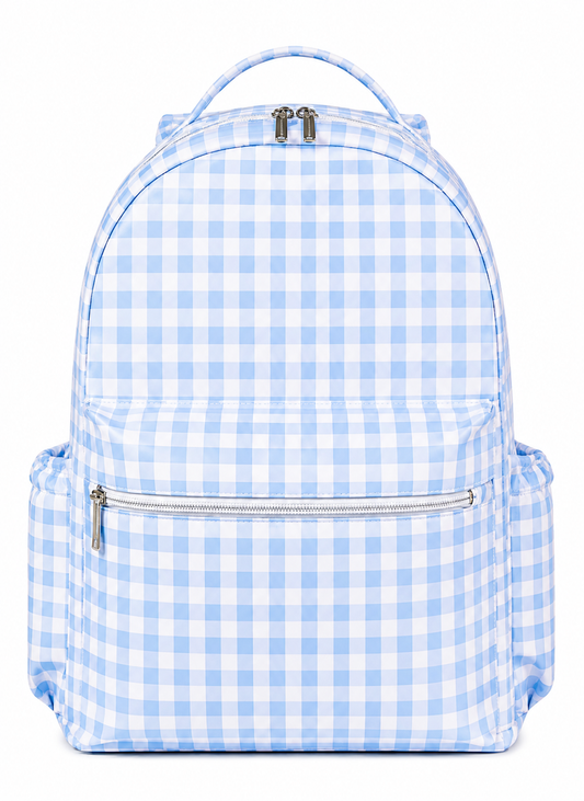 Blue Gingham Backpack